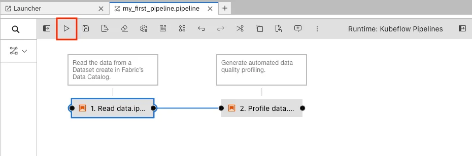 Select your pipeline editor
